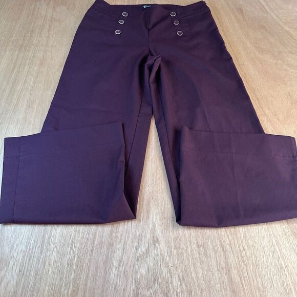 7th Avenue Suiting Collection Plum Button Front Pants Women’s Size 10 NY&C - Picture 1 of 5
